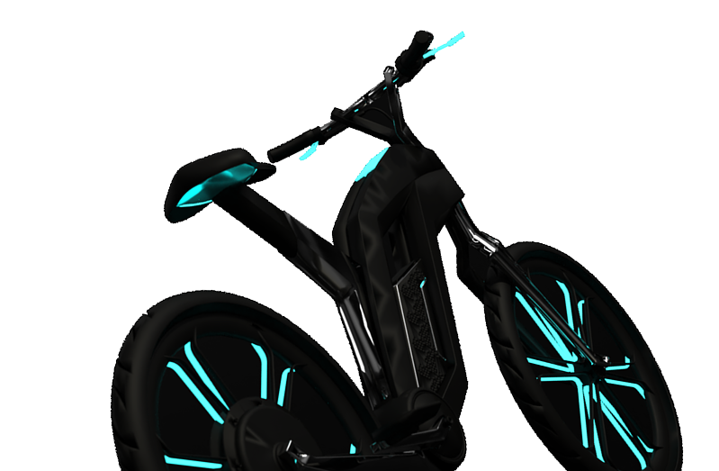 The Odyssey One from the front, angled to show the brakes